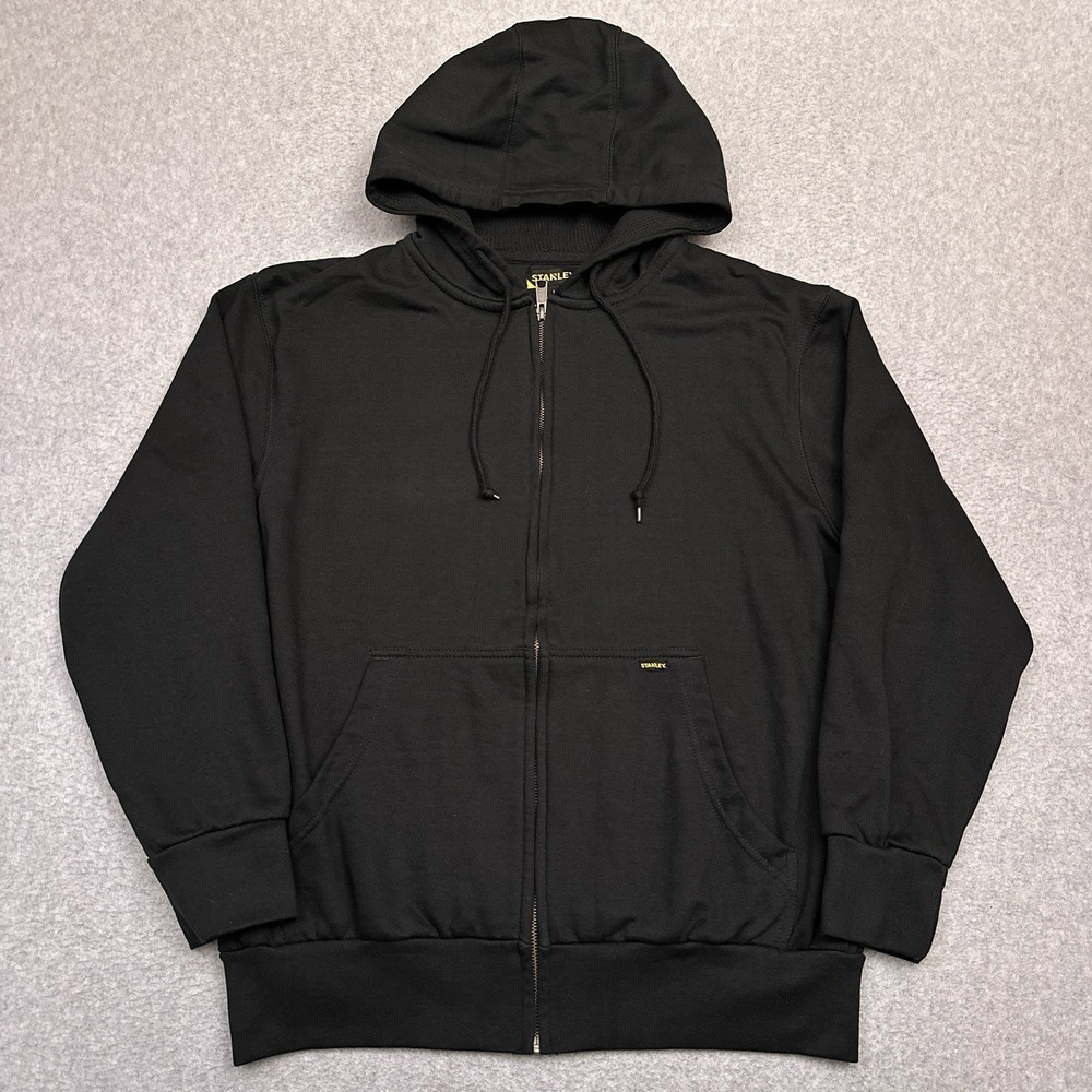 Stanley Thermal‎ Lined Full Zip Hoodie Mens Large Black Heavyweight Workwear EUC
